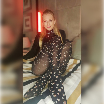 Strumpfhose mit Blumenmuster