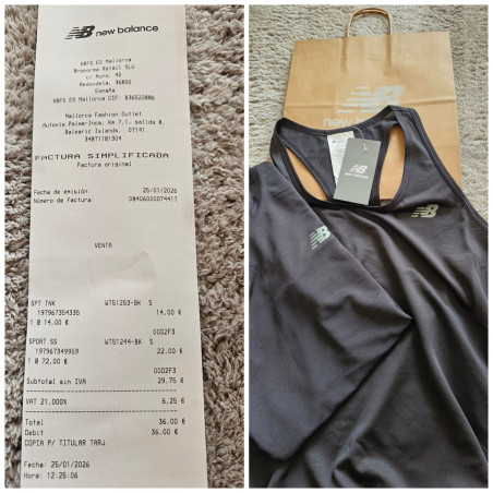 Shopping Rechnung Sportsachen